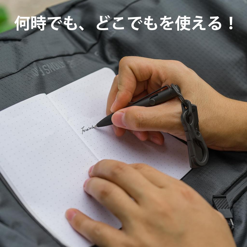 KeyUnity KP05BK Bolt Action Ballpoint Pen with Clip Titanium Alloy EDC Pocket Pen Retractable Metal Ballpoint Pen for Daily Carry