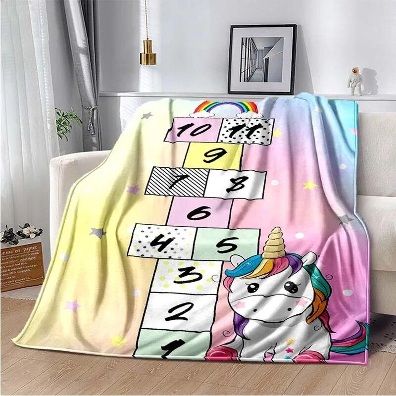 Милое розовое одеяло с единорогом, одеяло для дивана, украшение для спальни, гостиной, одеяло для кровати, одеяло для пикника, одеяло