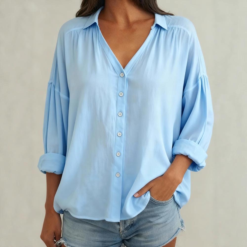 2025 Новая женская повседневная рубашка с воротником, длинным рукавом, обычный кардиган, многоцветная женская рубашка