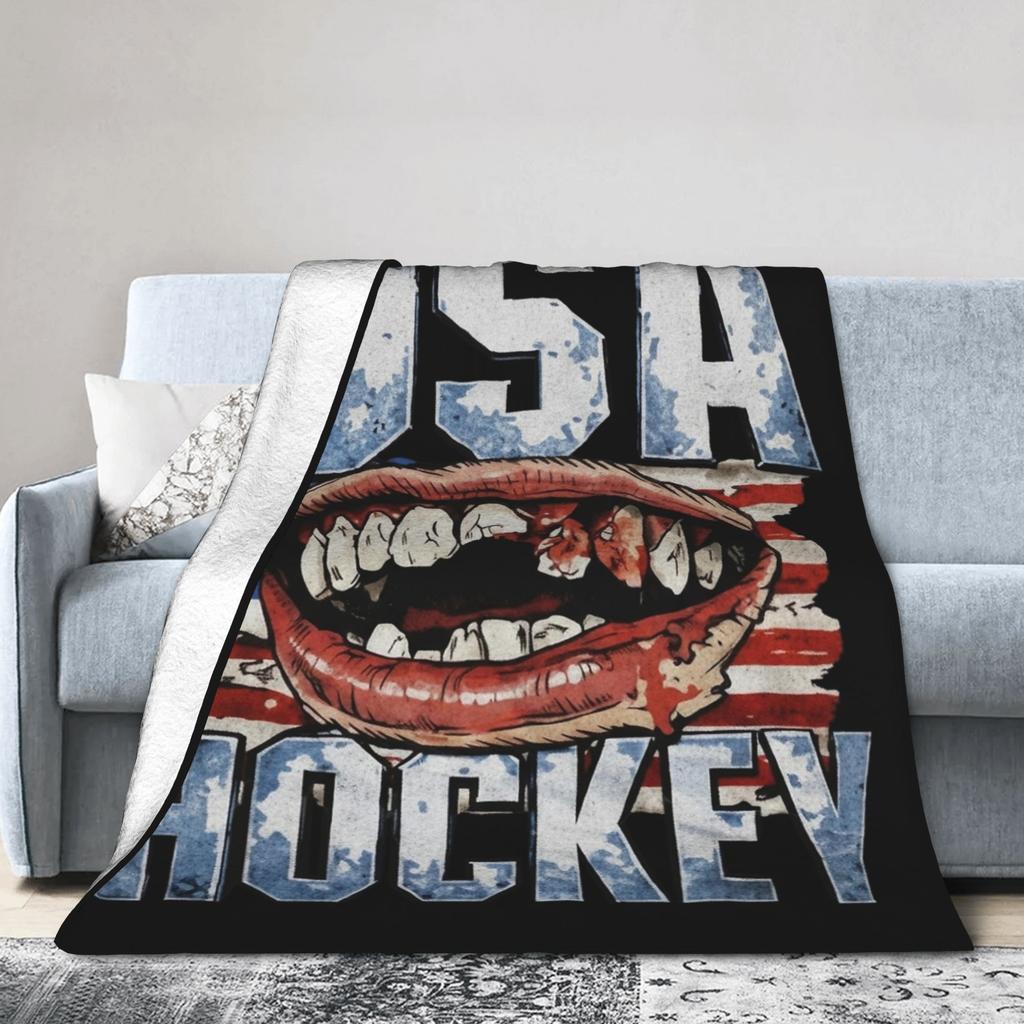 Jack Hughes USA Gold Medal Hockey Blanket Flannel Textile Decor Multi-function Warm Throw Blanket for Bedding Car Bedspread