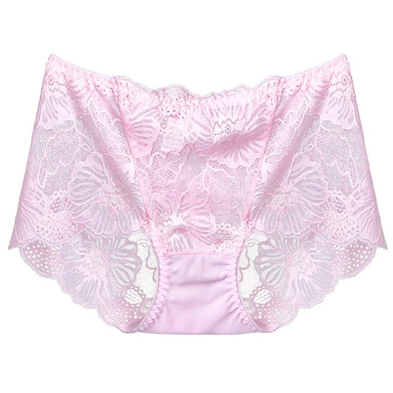 Women Plus Size Lace Panties Sexy High Waist Pants Seamless Butt Lifter Lingerie Female Flowers Mesh Breathable Briefs