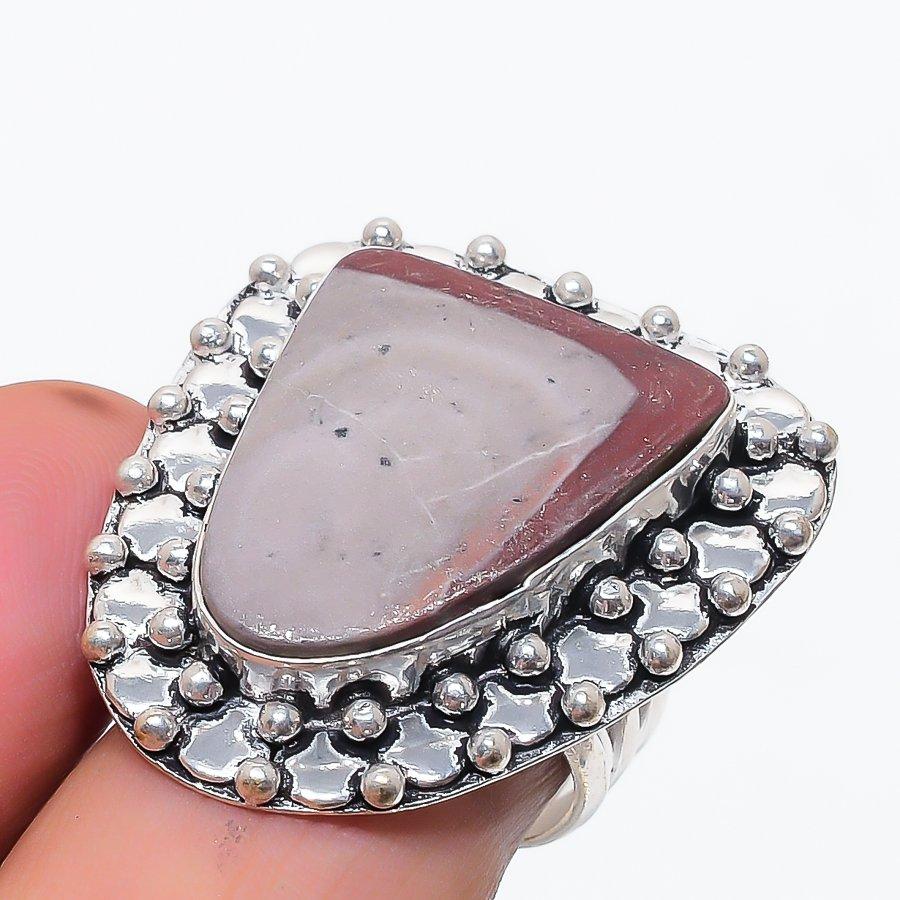 Noreena Jasper Gemstone 925 Sterling Silver Jewelry Ring Size 8