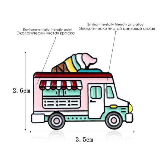 Многоцветная эмаль, мороженое, значок автомобиля, воротник, лацкан, брошь, булавка, ювелирные изделия для одежды