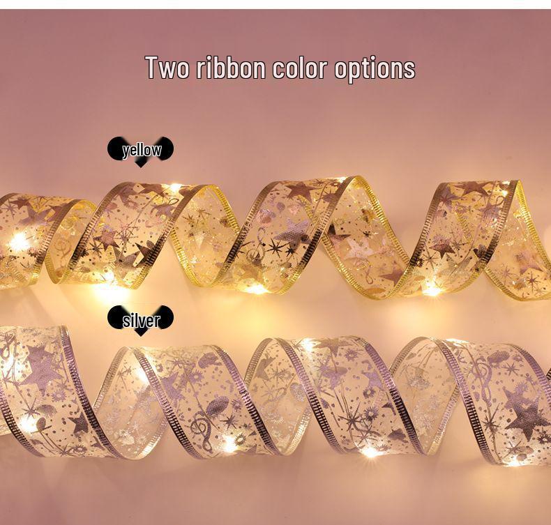 Праздничная лента светодиодная гирлянда и елочные украшения - Набор рождественских шаров и светодиодной ленты