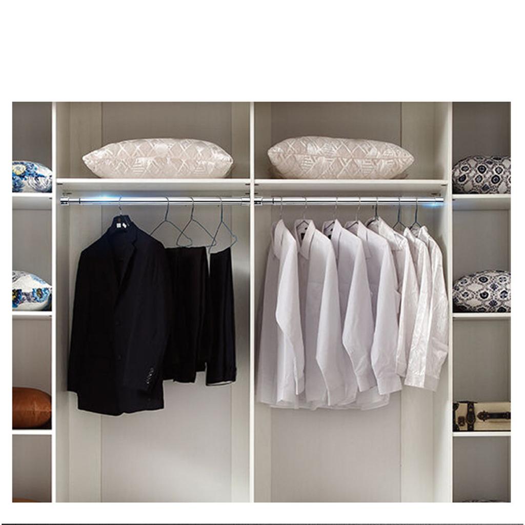 Thickened Stainless Steel Wardrobe Telescopic Rod Adjustable Clothes Hanging Rod Balcony Bedroom Multi-purpose Clothes Drying Rack