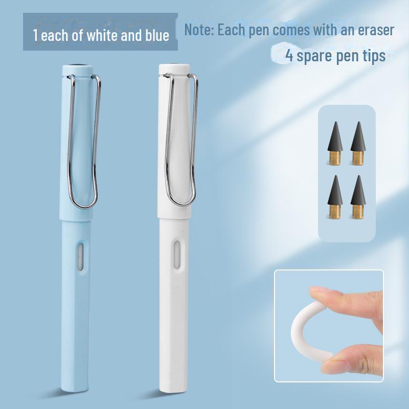 Нетоксичный, не требующий заточки, бесконечный по стиранию, стираемый и долговечный ученический карандаш.