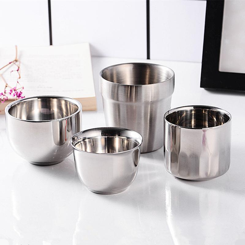 350ml/500ml Stainless Steel Double Wall Beer Mug Silver Coffee Cup Portable Travel Office Water Cups Drinkware Tumbler