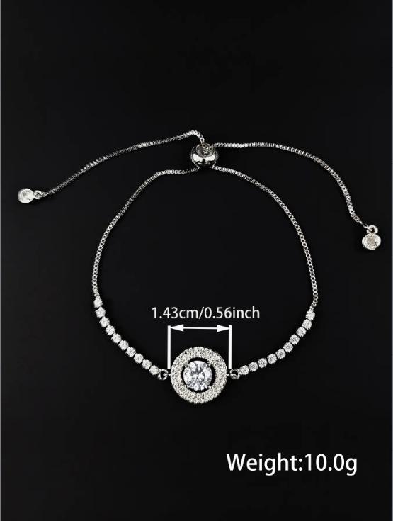 Vintage Zircon Adjustable Full Diamond Couple Bracelet