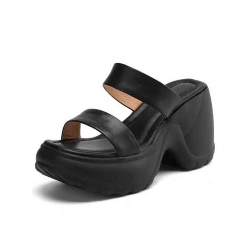 Женские шлепанцы на массивной платформе, босоножки на высоком каблуке, новая тенденция, модная обувь на каблуке, туфли-лодочки 2025 лето, женские повседневные шлепанцы, вьетнамки