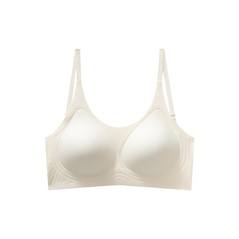 Big breasts show small U-shaped beautiful back underwear, women's no steel ring, double breasts, thin fixed cup, sexy big halter bra