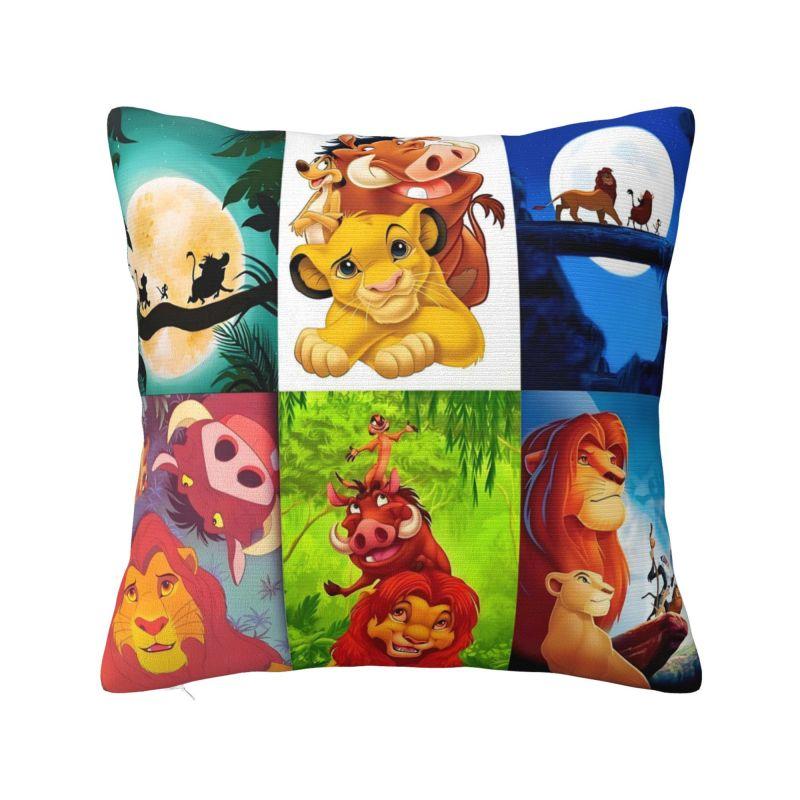 Custom Disney The Lion King Cartoon Pillow Case 45x45cm for Living Room Anime Kawaii Luxury Cushion Cover Velvet Pillowcase