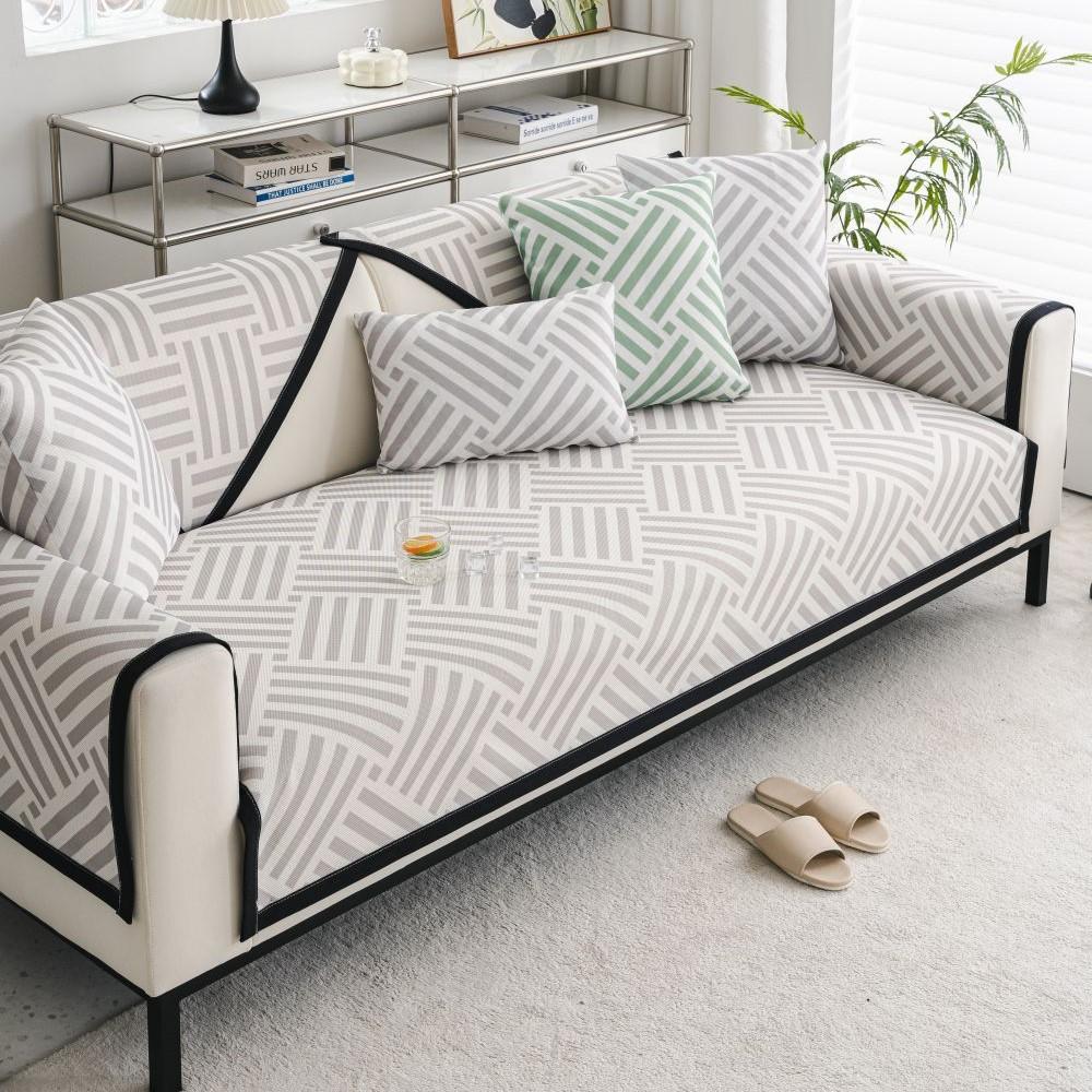 Summer Universal Chenille Sofa Cushion Cover Slipcover Funda Living Room Non-slip Ice Silk Couch Sofa Cover