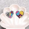 Punk Gothic Heart Enamel Pins Custom Colorful Heart Patches Brooches Lapel Badges Jewelry Gift for Friends