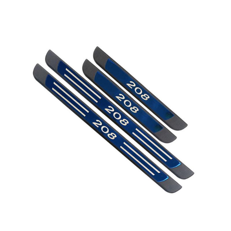 4 шт./компл. для Peugeot 208 2012-нержавеющая сталь, накладка на порог автомобиля, защитная крышка для педалей автомобиля