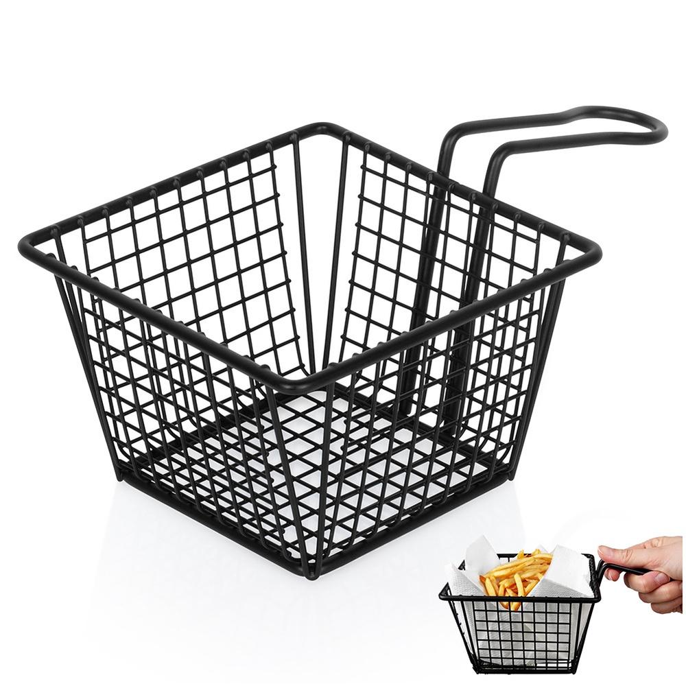 French Fries Basket Snacks French Fries Serving Appetizers Container Black