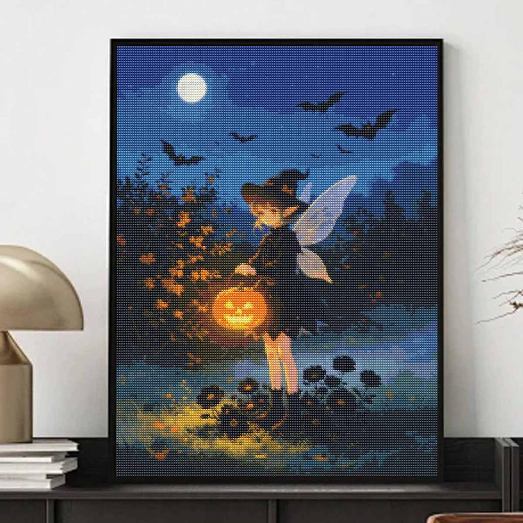 Halloween diamond painting kit fairy pumpkin moon bat handmade diy painting home decoration painting