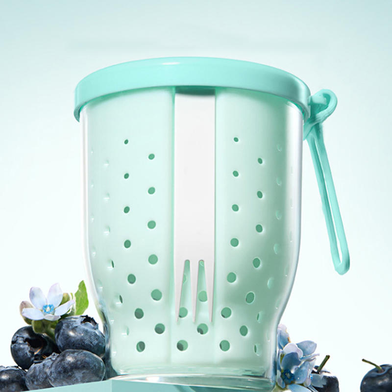 Double Layer Oatmeal Storage Jars Sealed Anti-Slip Salad Cup With Spoons Lids Portable Fruit Preservation Cup Breakfast