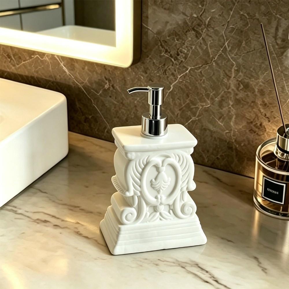 Retro Roman Column Resin Lotion Pump Bottle Refillable Liquid Hand Soap Container Gift