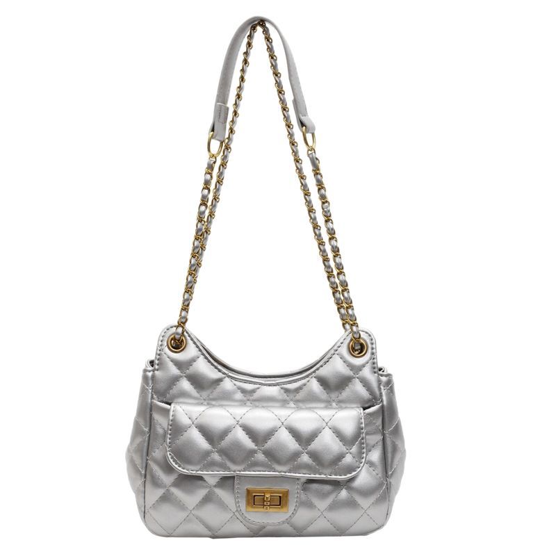 Цепочная сумка Женская Новая Мода Сумка на плечо подмышку Повседневная Мягкая кожа Сумка мессенджер