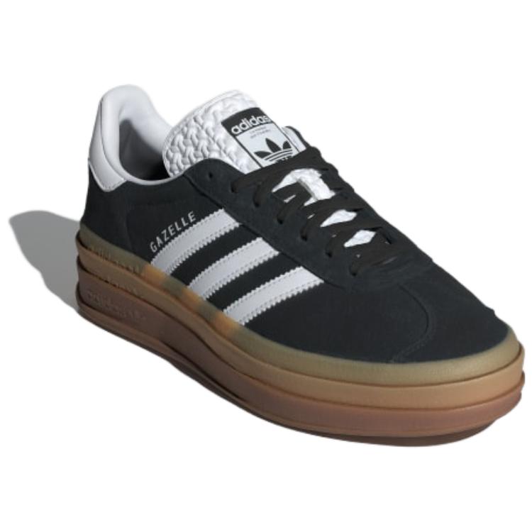 Новые женские кроссовки Adidas Gazelle Bold Черные с резиновой подошвой IE0876