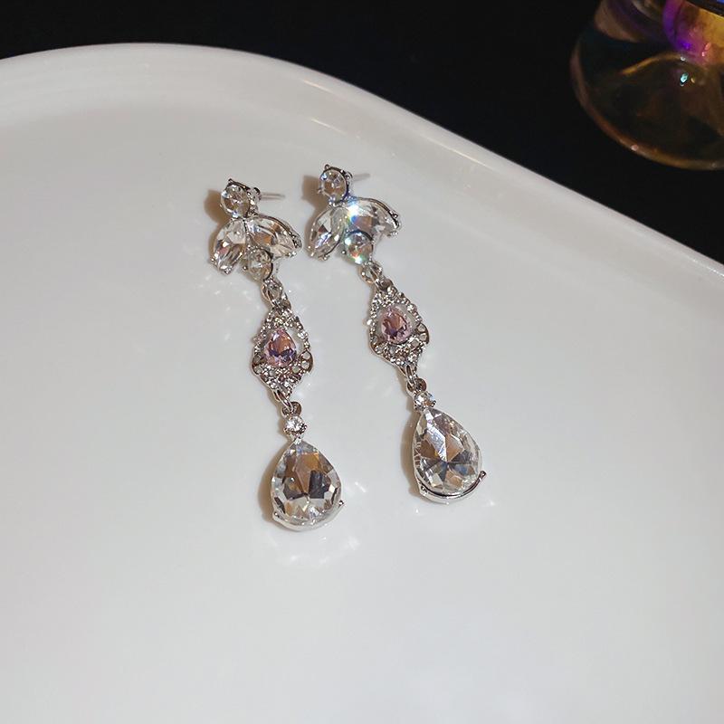 Серьги-кисточки с бриллиантами в виде цветков «Серебряная игла» класса люкс 2025 - Элегантный европейский и американский стиль для женщин