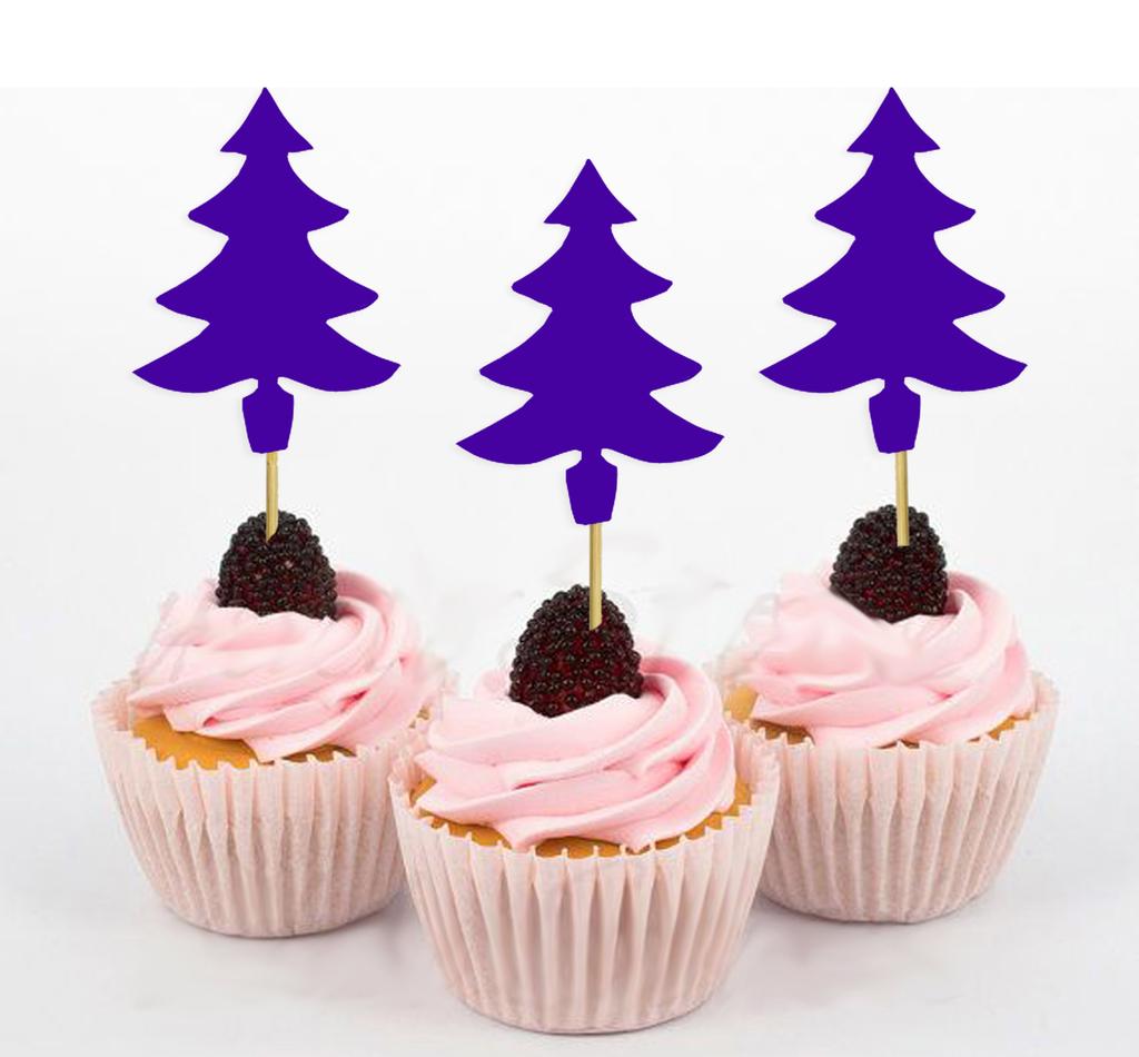 Darling Souvenir| Christmas Tree Cupcake Toppers| Dessert Decorations - Pack Of