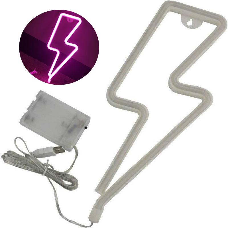 Молния болт неоновый свет знак светодиодная молния в форме ночника домашний декор стены