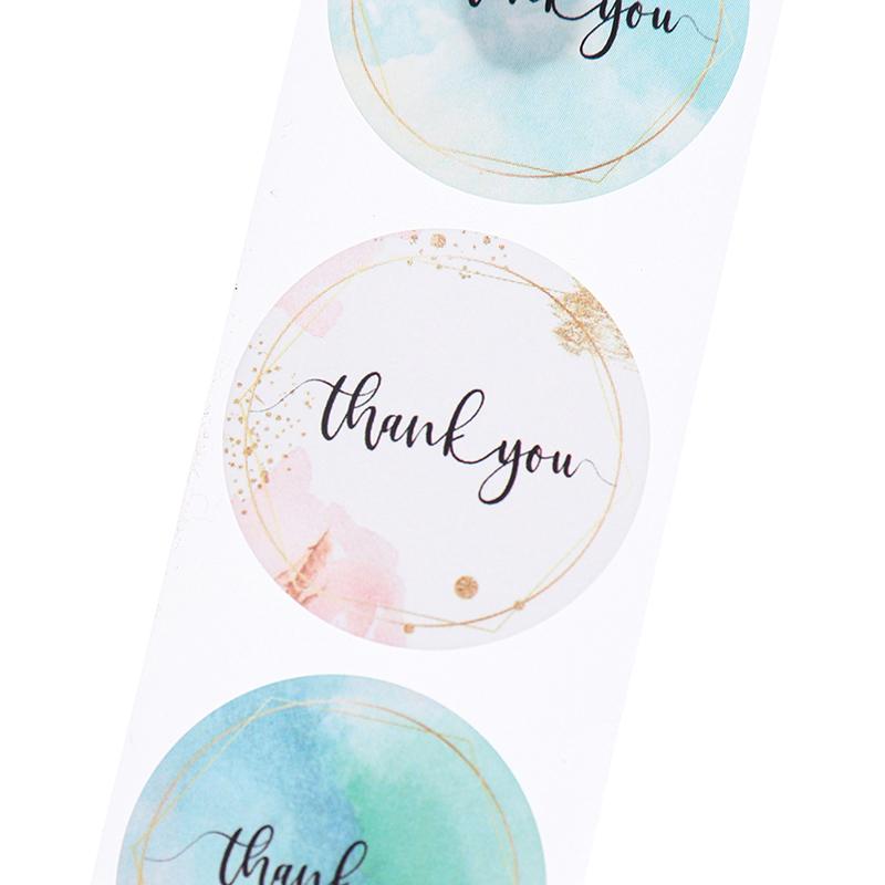 500 шт цветочные наклейки «спасибо» клейкие этикетки для печати бизнес-стикеры