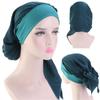 Fashion Headwear Pre-Tied Elastic Chemo Pirate Cap Hair Loss Hat Muslim Turban Cancer Head Scarf