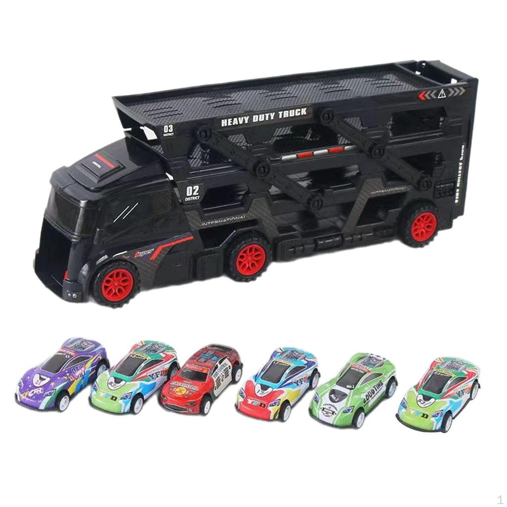 Foldable Rail Toy, Carrier Truck, Developmental Transforming Boy Slide Trailer Toy for Party