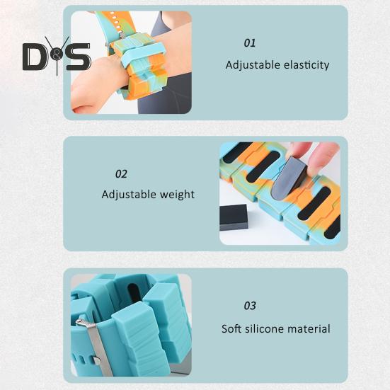 Набор из 2 утяжелителей для запястья, регулируемый дизайн, водонепроницаемые, легко моющиеся, силиконовые браслеты для тренировок для мужчин и женщин