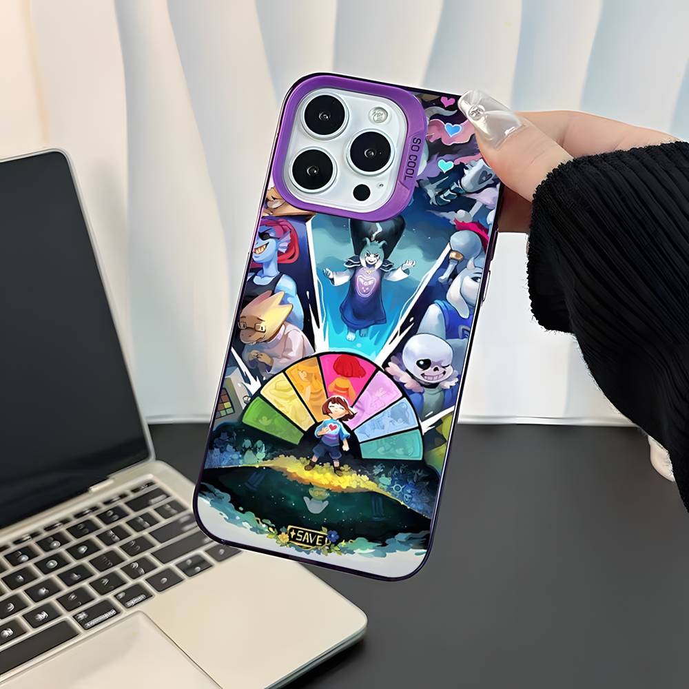 Чехол для телефона Game U-Undertale-es для iPhone 17,16,15,14,13,12,11,Pro,XS,Max,Plus,Mini,SE4,E Фиолетовый Матовый Ударопрочный Чехол