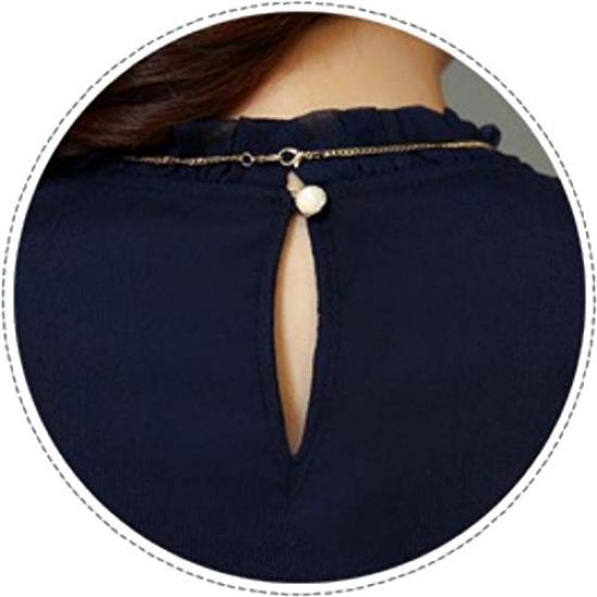 Прозрачная блузка с длинным рукавом, шифоновыми оборками, однотонная, размеры ORANGECODE для женщин, цвет, формальная, M-3XL (Зеленый, XL)