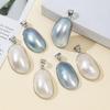 1Pc Unique Natural Shell Pendant, Mother of Pearl Zinc Alloy Pendants, Fashion Women Charms for Jewelry Making DIY Necklace Accessories, Holiday Gifts