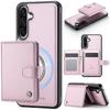 For Samsung Galaxy A26 5G Case JEEHOOD J09 RFID Blocking Card Holder Leather Back Phone Cover Magnetic Case