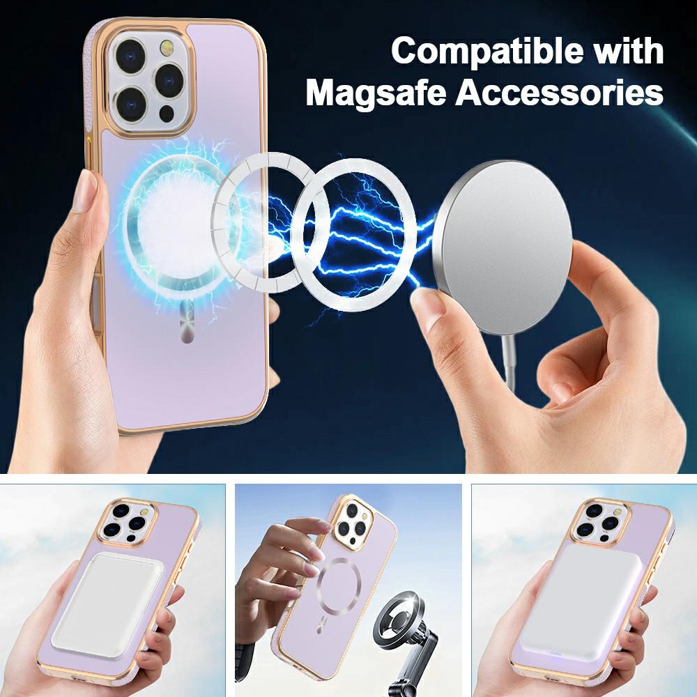 For iPhone 16 Pro Max Magnetic Case Electroplating Anti-Drop TPU+PC Phone Back Cover