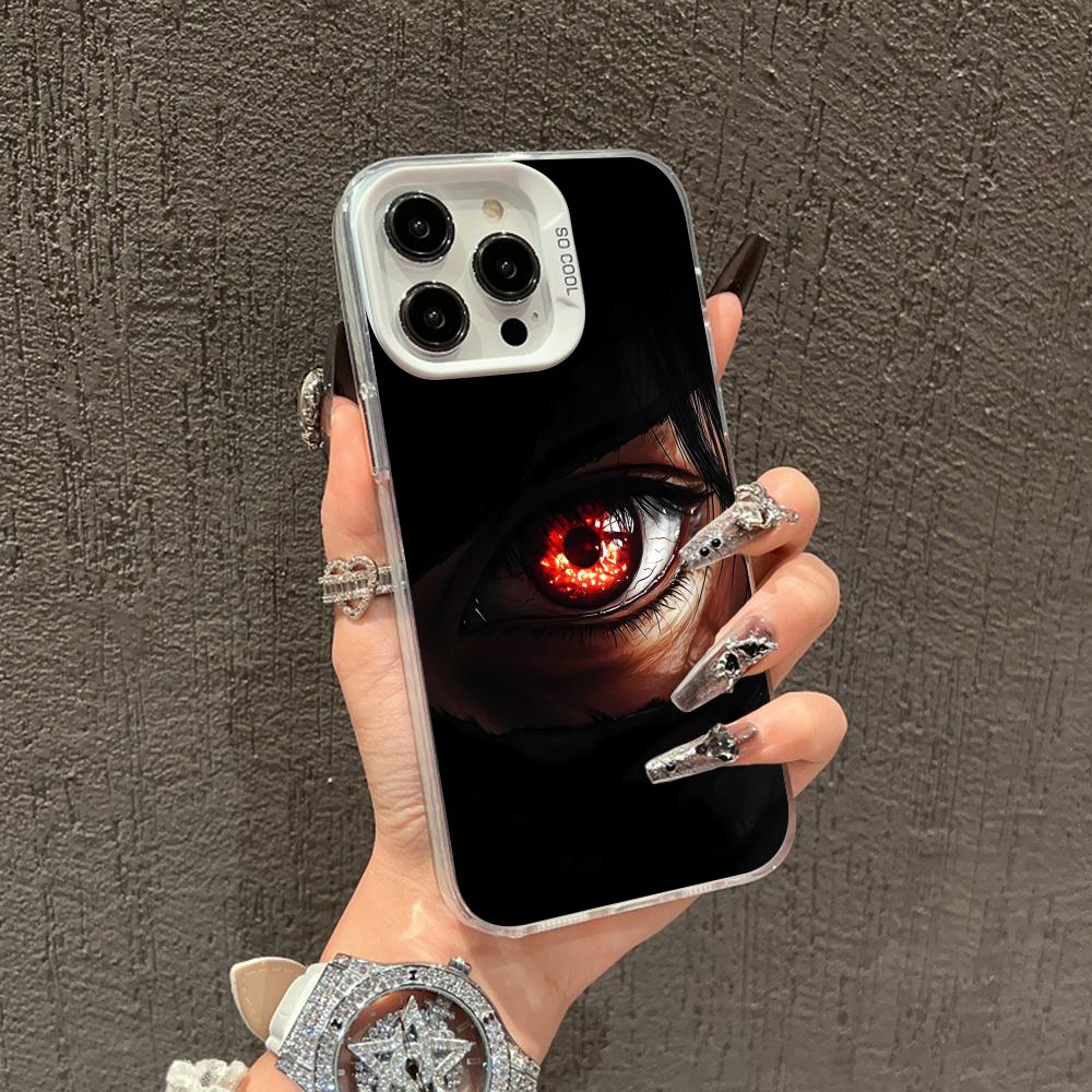 Anime Eyes Phone Case for iPhone 17 16 15 14 13 12 11 X XR XS Air Pro Max Plus White Colorful Silver Cover