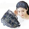 Vintage Lace Floral Printed Head Hoop Korean Broadside Hair Bands Embroidery Flower Headband Toothed Non-slip Headband