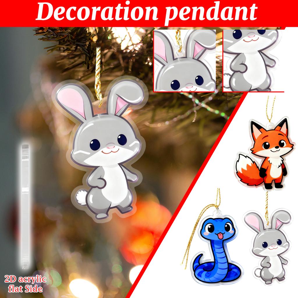 2D Acrylic Animal Ornaments – Hanging For Bags, Keys, And Holiday Decor
