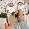 Foreign Trade European and American Large Size Thick-soled Slope Heel Cool Slippers Cross Belt Buckle Beach Sandals Casual Fashion Outer Women's Shoes