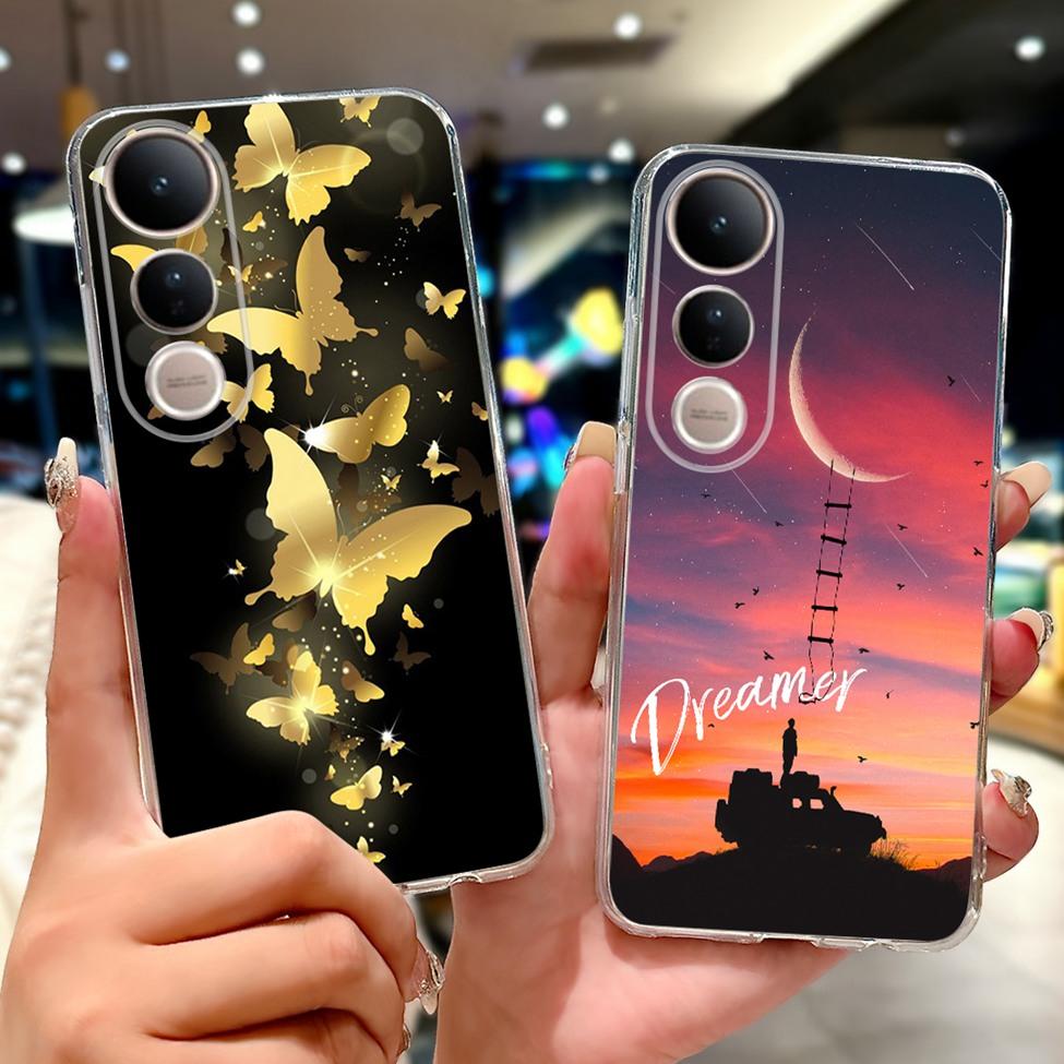 For Vivo V50 Lite 5G Case Clear Fashion Luxury Cute Cartoon Cat Cool Soft TPU Bumper Cover For Vivo V50Lite 5G Phone Case Funda