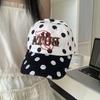 American Retro Polka Dot Baseball Cap Year Contrasting Color Three-Dimensional Embroidery Showing Face Small Sunshade Female Cap