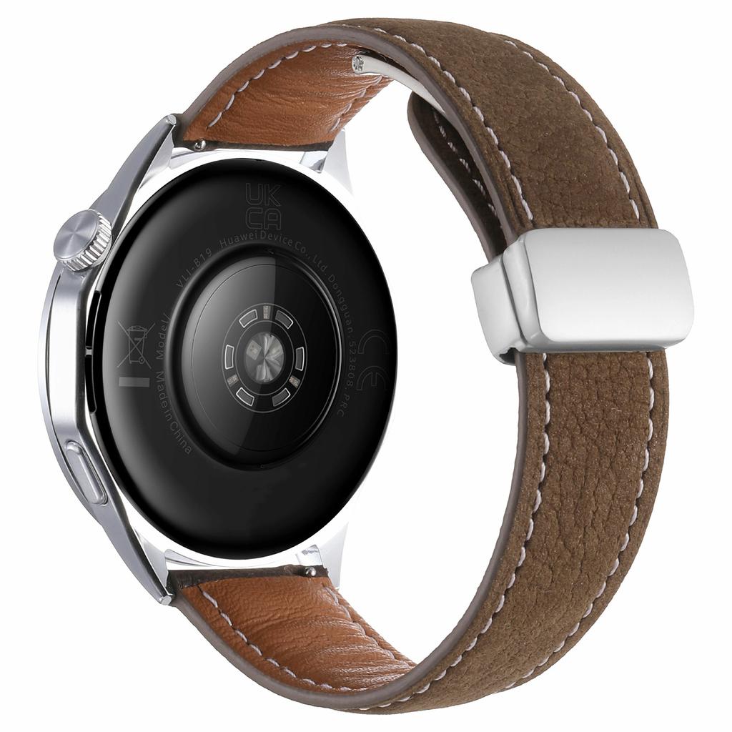 22-мм Магнитный Застежка Ремешок для Часов Huawei Watch GT 6/5/5 Pro/4 46мм Масляная Вощеная Текстура Личи Натуральная Кожаный Ремешок