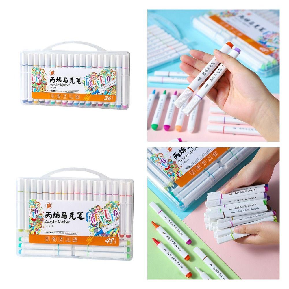 Маркеры для граффити 12/24/36/48 цветов, нетоксичные красочные ручки для рисования, детские ручки