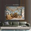 2D Nautical Beach Tapestry, Ocean Theme Party Background Cloth