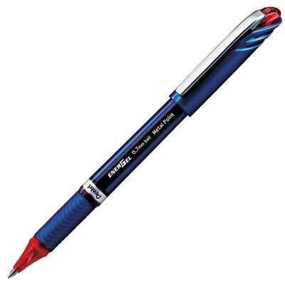PENTEL Гелевая шариковая ручка EnerGel Euro с чернилами, 0,7 мм (красный) Ручка на водной основе, BL27-B (Пакет 10)