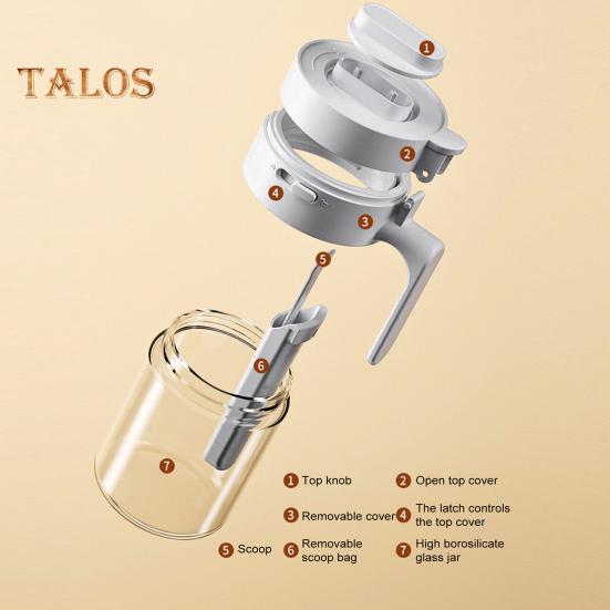 Glass Spice Jar with Spoon Locking Design Airtight Lid Multifunctional Seasoning Container for Spices Salt Sugar