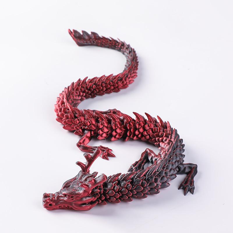 Светящаяся 3D-печатная подвижная фигурка китайского дракона, ornament