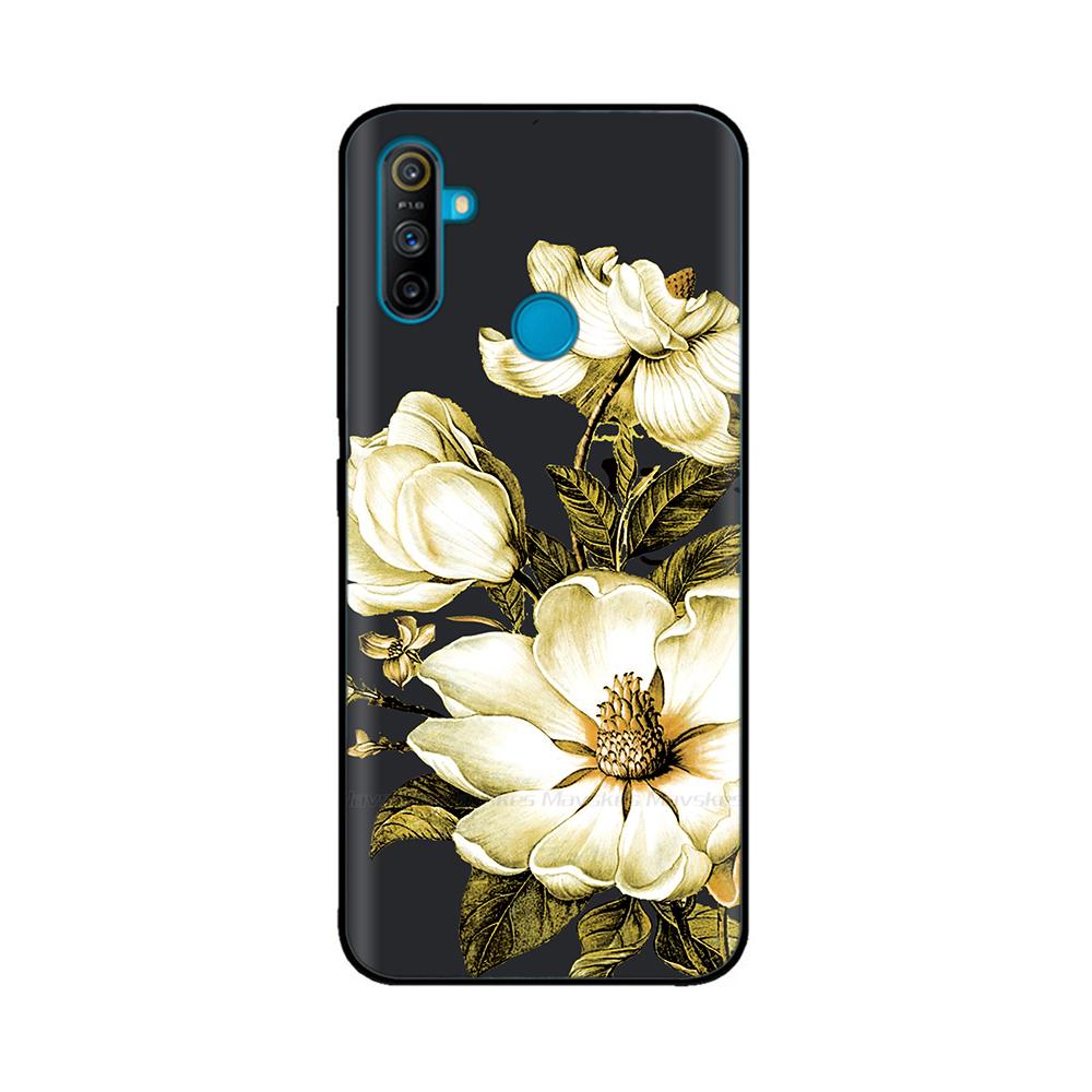 Чехол для Realme C3 Мягкий Черный Силикон ТПУ Узорчатая Задняя Крышка Для OPPO Realme C3 RMX2020 C 3 RealmeC3 Расписной Чехол для Телефона Fundas