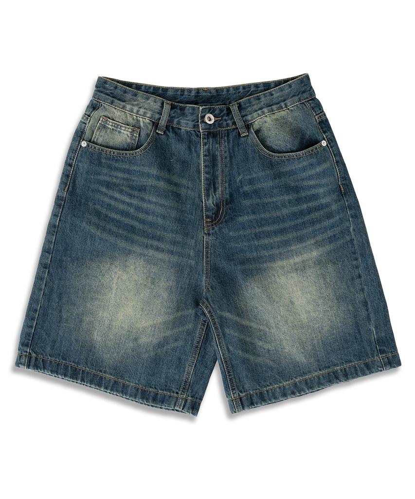 UNDEROFF Vintage Washed Bermuda Denim Pants Dust Yellow